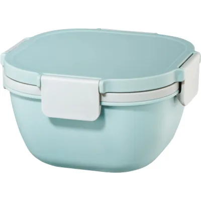 Hama Xavax Salatbox 181584 | Lunchbox mit 2 Kammern & Topper | 1,4l | Mikrowellengeeignet | inkl. Besteck | BPA-frei