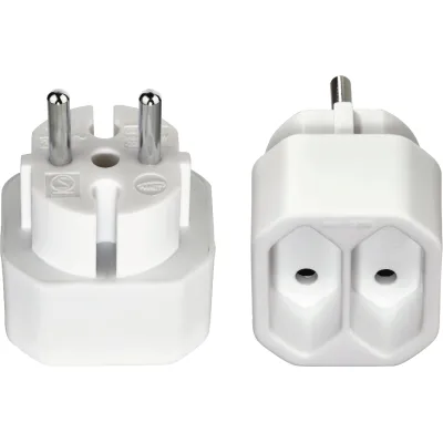 Hama Steckdosenadapter 223211 | Doppelstecker 2-fach | Eurosteckdose | Mehrfachstecker | 2 Stück | Weiß