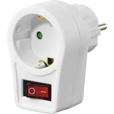 Hama Steckdosenadapter 223212 | 3-fach Verteiler mit Ein-/Ausschalter | Kunststoffgehäuse | Energie sparen | weiß