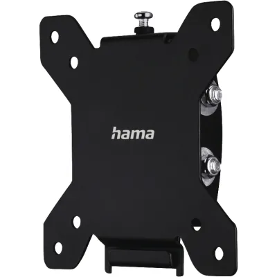 Hama TV-Wandhalterung 220802 | neigbar | für 26 Zoll (66cm) Flachbildfernseher | VESA 75x75 100x100 | bis 30kg | schwarz