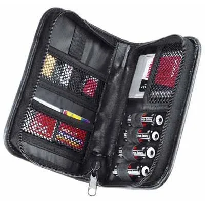 Hama Universal Kartenetui 47153 | Speicherkarten-Tasche für SD, CF, MicroSD | Platz für 4 Karten & Batterien | Schwarz