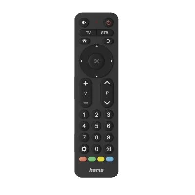 Hama Universalfernbedienung 2in1 221056 | TV & Set-Top-Box | lernfähig | große Tasten | Infrarot | schwarz