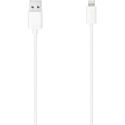 Hama USB-Kabel 200623 für iPhone/iPad | Lightning auf USB-A | 1,5m | doppelt geschirmt | weiß