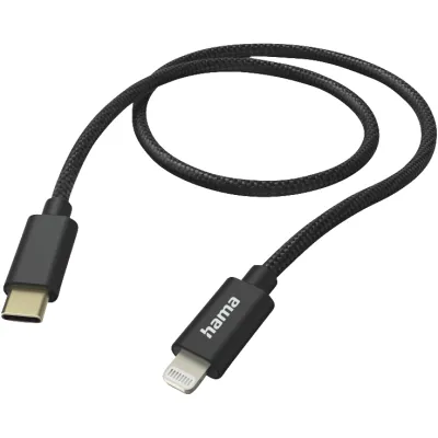 Hama Ladekabel 201546 | USB-C auf Lightning Kabel | 1,5m Schnellladekabel | Nylon geflochten | vergoldete Kontakte