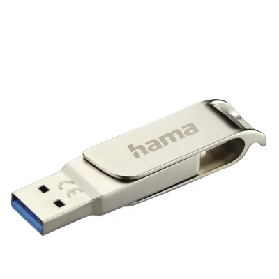 Hama USB-Stick C-Rotate Pro 182491 | 128 GB | USB 3.1 & USB 3.0 | OTG | bis 100 MB/s | Metallgehäuse | Silber