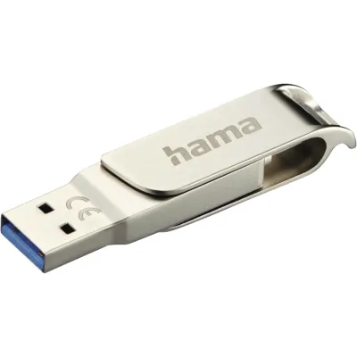 Hama USB-Stick 182493 C-Rotate Pro 512GB | USB 3.1 & USB-C 3.0 Hybrid | bis 100MB/s | Metallgehäuse | silber