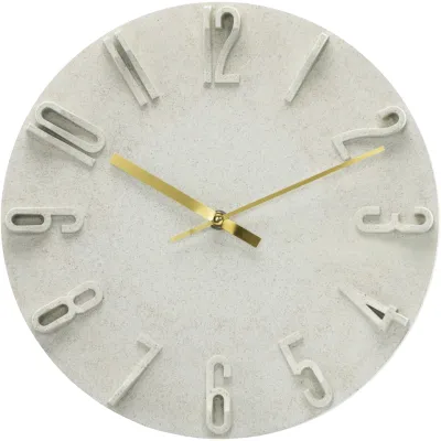 Hama Wanduhr Korfu 185880 | 30 cm Ø | geräuscharm | 3D-Ziffern | Quarzuhr | nachhaltiges Gehäuse | beige
