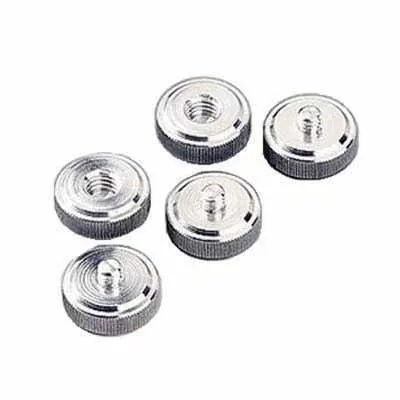 Hama Wechselteller Adapter 5121 | 1/4 Zoll Gewinde auf 3/8 Zoll Bohrung | 5 Stück | Metall | Silber