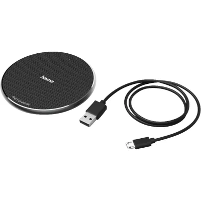 Hama Wireless Charger QI-FC10 201683 | Induktives Ladepad 10W | Qi-Standard | USB-C | Schnellladefunktion | Schwarz
