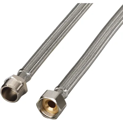 Xavax Panzer-Zulaufschlauch 1m | Waschmaschine & Geschirrspüler | Edelstahl | knickfest | silber