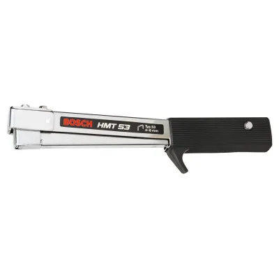 Bosch Hammertacker HMT 53 0603038002 | 4-8mm Klammern | Fingerschutz | Magazin für 200 Klammern | 290mm Schwarz