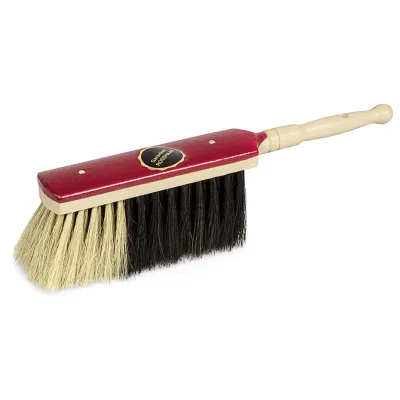 Nölle Stubenhandfeger Rossschweifhaar | 30,5 cm | Buchenholz lackiert | staubbindend | rot/schwarz/natur