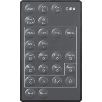 GIRA IR-Fernbedienung Sensotec 237300 | Handsender für Bewegungsmelder | Sensotec LED & Cube | schwarz