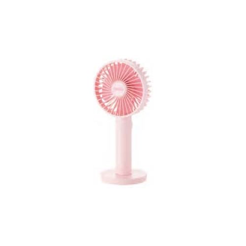 Bild: Handventilator UNOLD 86624 Breezy II pink mit Akku USB-Ladekabel Standfuß