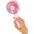 Bild: Unold Handventilator 86624 Breezy II | Akku 2000mAh | 5 Geschwindigkeiten | USB-Ladekabel | Standfuß mit Spiegel | pink
