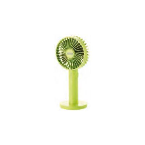 Bild: Handventilator UNOLD 86626 Breezy II green mit Akku USB-Ladekabel Standfuß