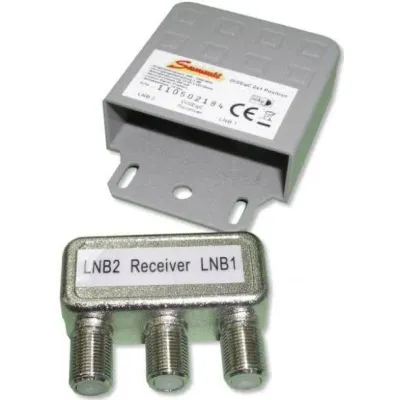 Hapena DiSEqC-Schalter HADS21 | 2-fach Antennen Umschalter | 950-2300 MHz | Single Twin Quad LNB geeignet | Wetterschutz