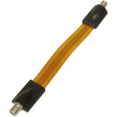 Hapena Fensterdurchführung 28930 | Koax Anschlusskabel superflach | SAT Kabel transparent | F-Anschlüsse | 26cm