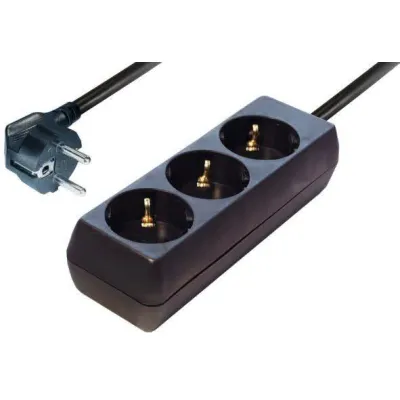 Hapena Tischsteckdose 3-fach 40012 STD 312 schwarz 1,4m Zuleitung