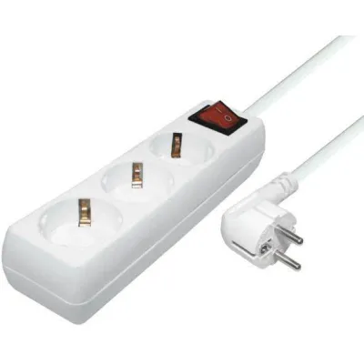 Hapena Tischsteckdose 3-fach 48051 STD 3SK1 weiß 1,4m Zuleitung Schalter