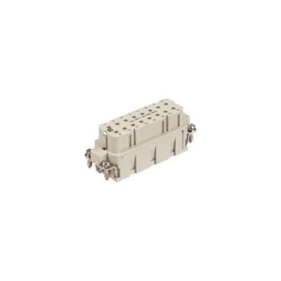 HARTING Kontakteinsatz 09200163101 | Han 16A Buchse Crimp | 16-polig+PE | 16A 250V | Thermoplast kieselgrau