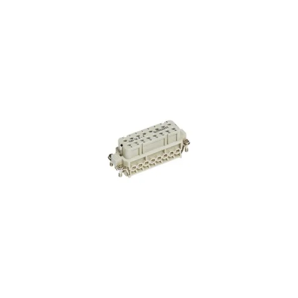 HARTING Han 16A Buchseneinsatz 09200162812 | Schraubanschluss | 16-polig+PE | 250V 16A | Thermoplast | kieselgrau