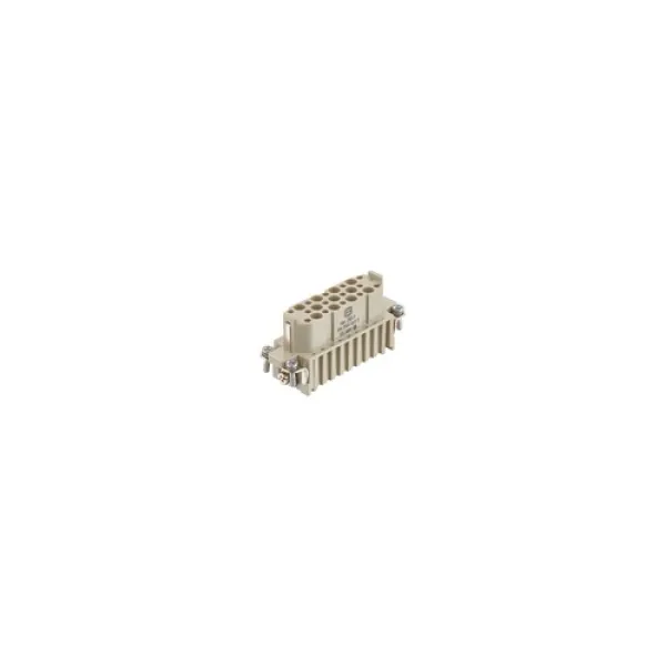 HARTING Buchseneinsatz Han 25D 09210253101 | 25-polig+PE Crimpanschluss | 250V 10A | Thermoplast | kieselgrau