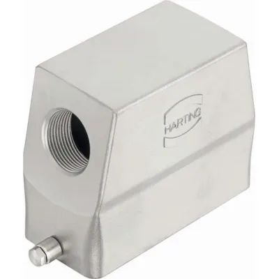 Harting Tüllengehäuse 19443100547 | Rechtecksteckverbinder 10B | Edelstahl | seitlicher Kabeleingang M32 | IP65
