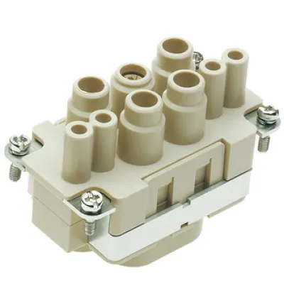 Harting Buchseneinsatz 09380082701 | 8-polig | 63A | 690V | Rechtecksteckverbinder | Thermoplast | Silber | RAL 7032