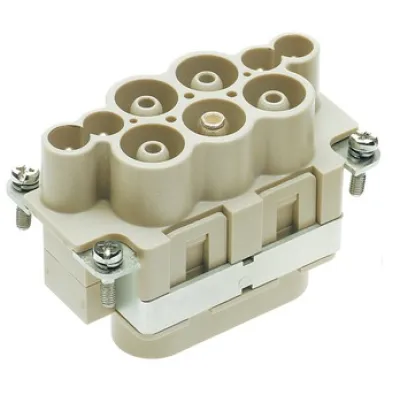HARTING Kontakteinsatz Han K4/4-M 09380082602 | 8-polig Stift | 63A | 690V | Axialschraub/Käfigzugfeder | Thermoplast