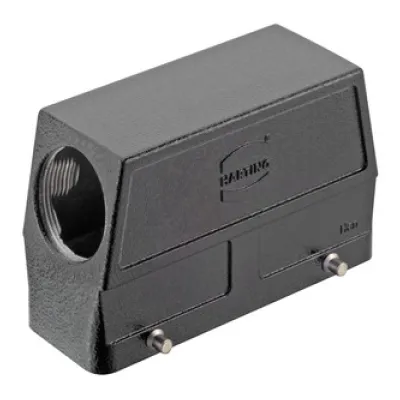 HARTING Tüllen-Gehäuse 09370240521 | Han 24B | Aluminium-Druckguss | seitlicher Kabelausgang | PG29 | IP65 | schwarz