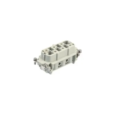 HARTING Han 6HsB Buchseneinsatz 09310062701 | Schraubanschluss | 6-polig+PE | 35A | 400/690V | Thermoplast | kieselgrau