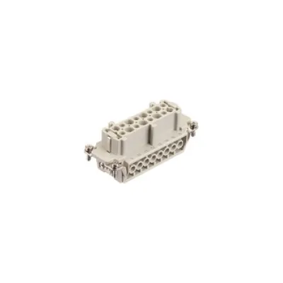 HARTING Han 16E Buchseneinsatz 09330162701 | Schraubanschluss 16-polig+PE | 16A 500V | Thermoplast | RAL 7032