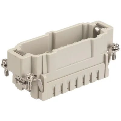 HARTING Han 16E Stifteinsatz 09330162602 | Crimpanschluss | 16-polig + PE | 500V 16A | Thermoplast | RAL 7032 Kieselgrau