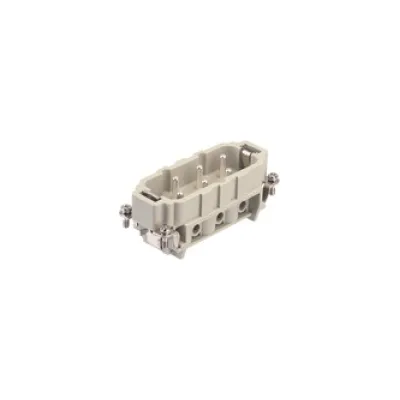 Harting Kontakteinsatz Han 6HsB 6-polig | Schraubanschluss | Stifteinsatz | 35A 500V | Thermoplast grau