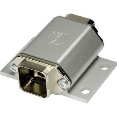 HARTING Gender Changer 09352210501 | RJ45 PushPull Cat 6A Kupplung | IP65 | geschirmt | Aluminium | mit Staubschutz