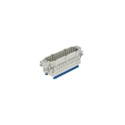 HARTING Han 24ES Stifteinsatz 09330242648 | 24-polig | Käfigzugfeder | 16A 500V | Thermoplast RAL 7032