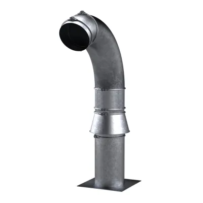 HAUFF Flachdachdurchführung SHD100 | 1001094300 | 100 mm Schwanenhals | feuerverzinkt | höhenverstellbar | 360° drehbar