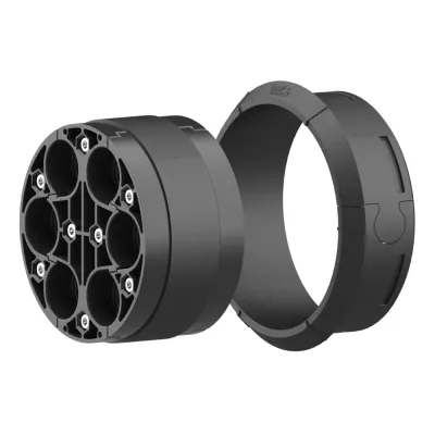 HAUFF Systemdeckel HSI 150-DG-6/10-36 | geteilter Kabeldeckel 6x Ø10-36mm | gas- & wasserdicht | inkl. Adapterring