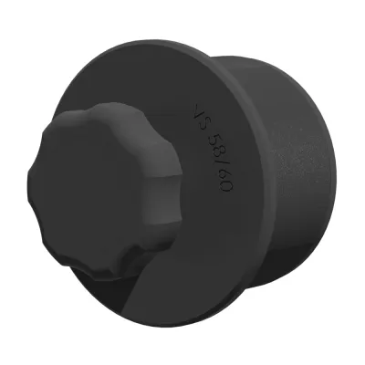 Hauff Verschlussstopfen VS 58/60 | für HSI Systemdeckel | Stutzen-Ø 58-60 mm | schwarz