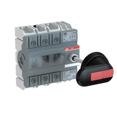 ABB Lasttrennschalter OT160G30P | Hauptschalter 160A 3-polig | IP20 Gehäuse | langer Drehgriff | schwarz