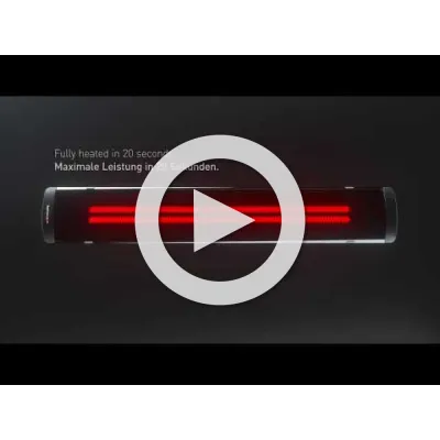 HEATSCOPE Glasheizstrahler PURE 3000W MHS-PE3000AB.100 | Infrarot Heizstrahler | 3000 Watt | IP65 | geruchlos | schwarz