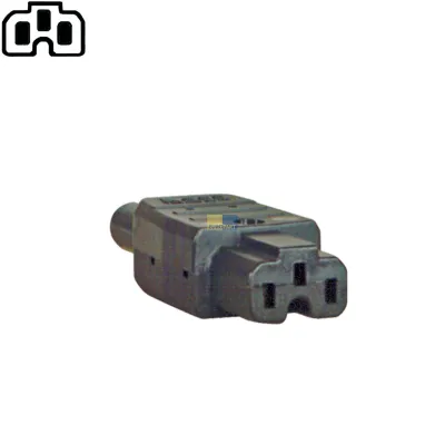 Heißgeräte-Kupplung 155° mit Schutzkontakt und Knickschutztülle