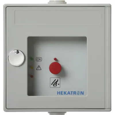 HEKATRON Druckknopfmelder DKT 02 gr 6200118 | Handmelder | Aufputz | 2 Wechsler | 24-30V | IP20 | grau RAL 7035