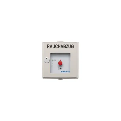 HEKATRON Druckknopftaster DKT 01 gr 6200115 | Handauslöser Feststellanlage | 1 Wechsler | Aufputz | grau RAL7035 | IP20