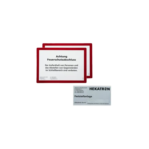 HEKATRON Service-IA KIT 30-6800121-01-01 | Warnschild Set Abnahme & Inbetriebnahme | selbstklebend | rechteckig