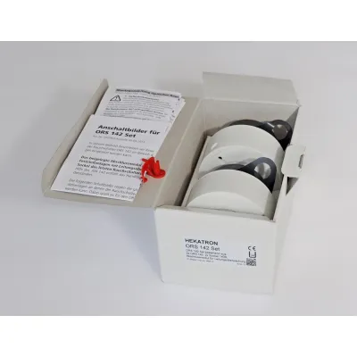 Hekatron Rauchschalter-Set ORS 142 | 2x Rauchschalter mit Sockel | Abschlussmodul | DIN EN 14637 | Weiß | Kunststoff