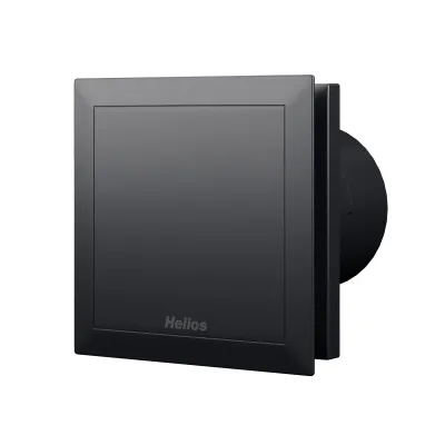 Helios Ventilatoren Kleinraumventilator M1/100 black 40770 | Badlüfter 100mm | 90 m³/h | 2-stufig | ultraSilence | IP45
