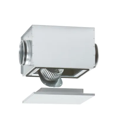 Helios Rohrventilator SB 125 A | schallgedämpft | 125 mm | 230 V | 230 m³/h | Stahlgehäuse | SilentBox | IP44