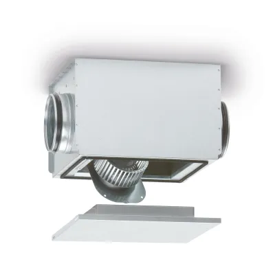 Helios Rohrventilator SB 125 A | schallgedämpft | 125 mm | 230 V | 230 m³/h | Stahlgehäuse | SilentBox | IP44